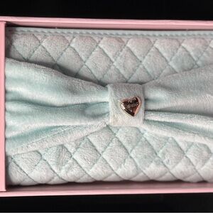 Juicy Couture Light Blue Soft Quilted Clutch NWT New w Box Ready for Gift Giving